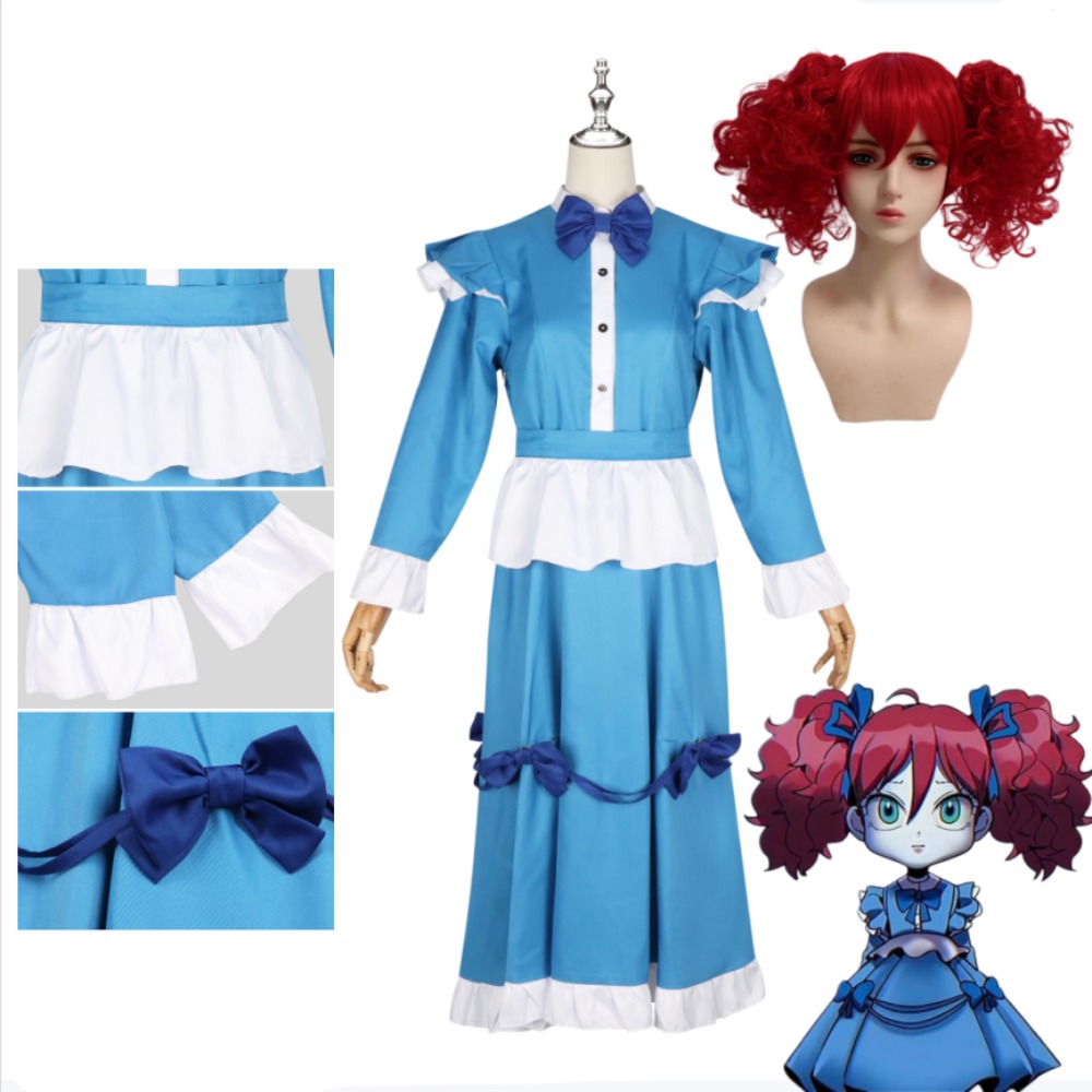 Anime Cosplay Blue Hair - Costume Cosplay Poppy Red Hair Set