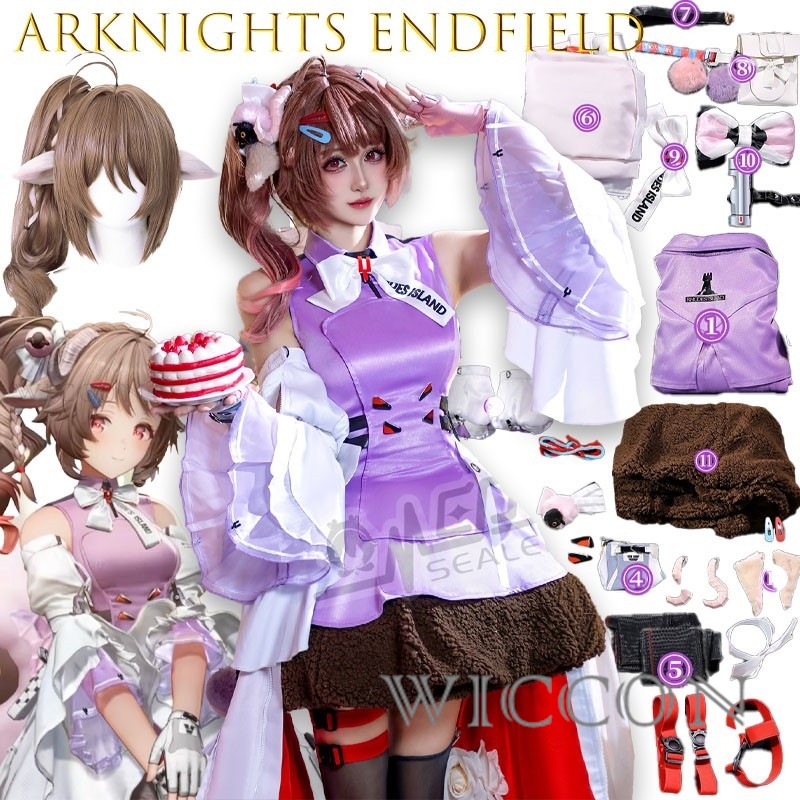 Anime Cosplay Blue Hair - Costume Cosplay Halloween Adulti Arknights Endfield