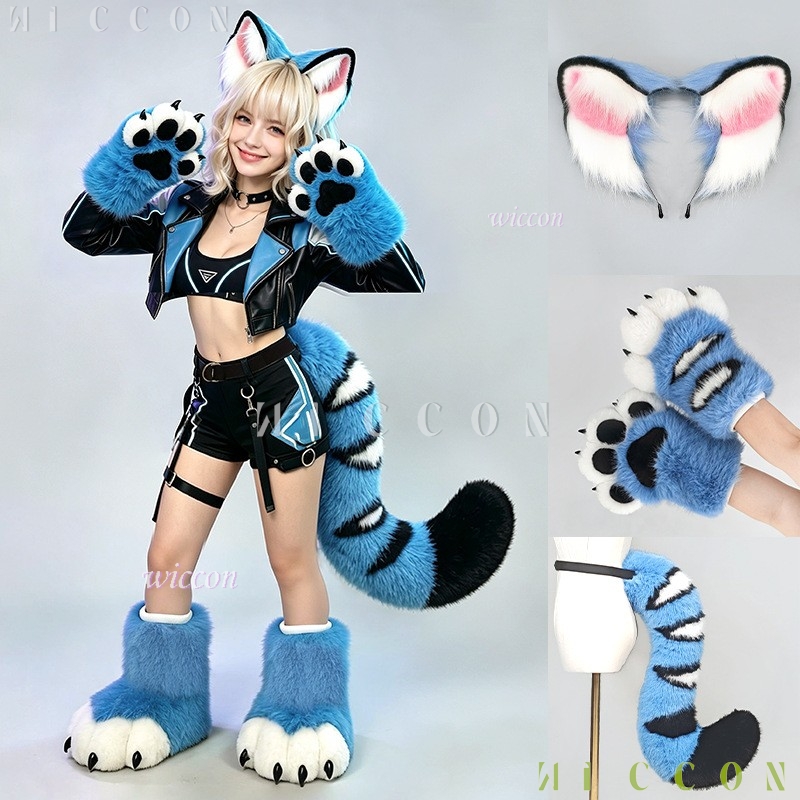 Anime Cosplay Ladies - Set di orecchie e coda per